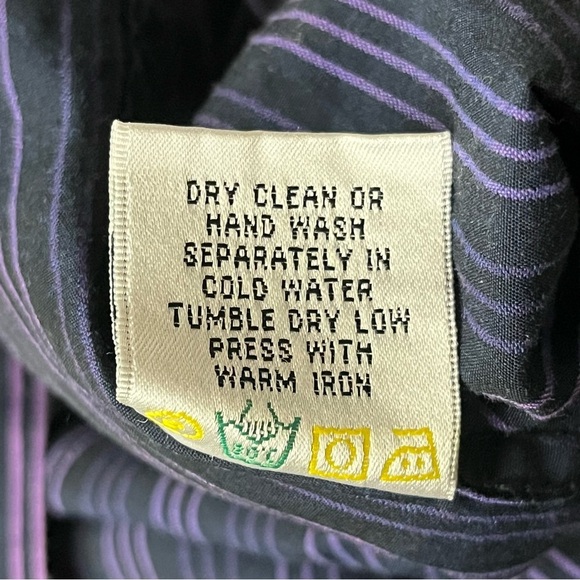 Bugatchi Uomo Men’s Purple Striped Button-Up Shirt L | Retro Y2K Goth Grunge - Picture 7 of 11